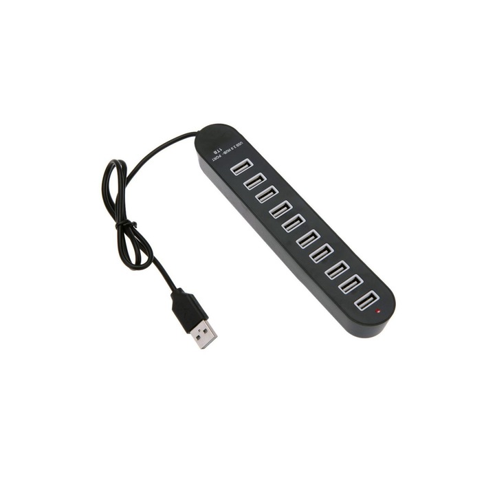 Hub USB 10 porturi USB 2.0 High Speed, OTIMO, Universal, Negru