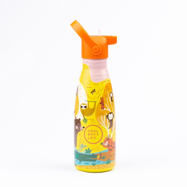 Термоизолираща бутилка за деца, Cool Bottles, Stainless Steel, 3D Print, 260 ml, Multicolor
