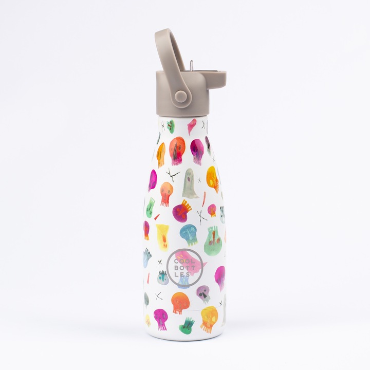 Sticla termoizolanta copii, Cool Bottles, Inox, Imprimeu 3D, 260 ml, Multicolor