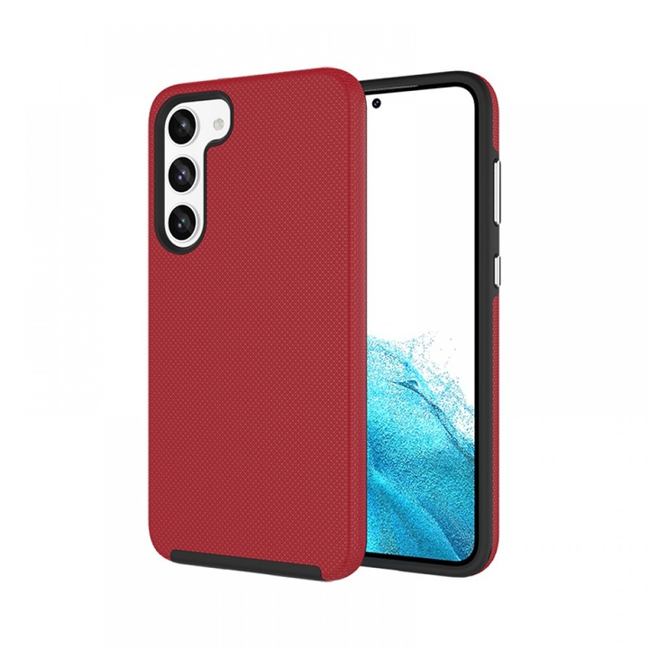 Cellect Samsung S23 TPU+PC ütésálló tok, Piros
