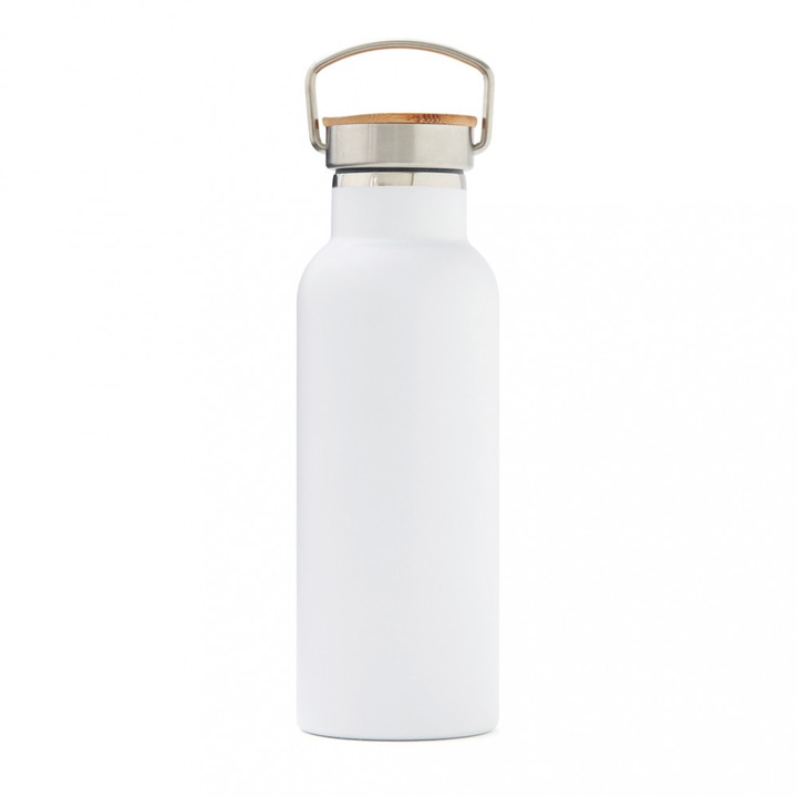 Termosz, Vinga by AleXer, 42FEB232541, 500 ml, 22.3xØ7.3 cm, Acél, Fehér, utazótáska mellékelve