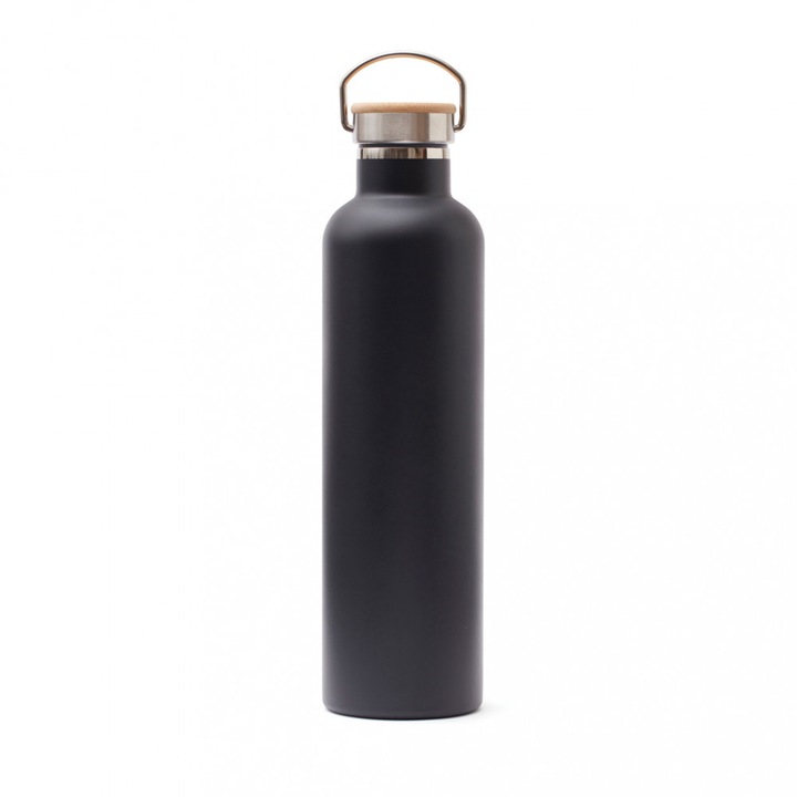 Termosz, Vinga by AleXer, 42FEB232532, 1000 ml, 31.5xØ8 cm, Rozsdamentes acél, Fekete, utazótáska mellékelve