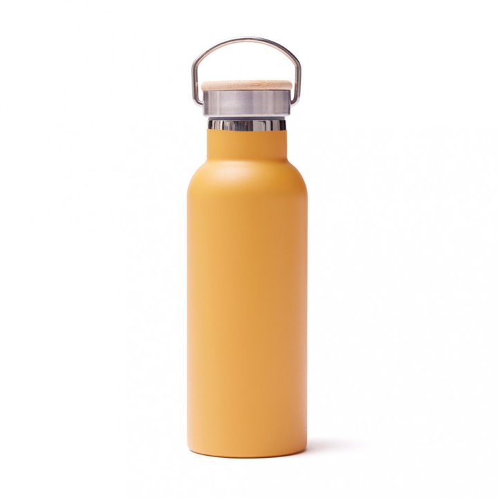 Termosz, Vinga by AleXer, 42FEB232542, 500 ml, 22.3xØ7.3 cm, Acél, Sárga, utazótáska mellékelve