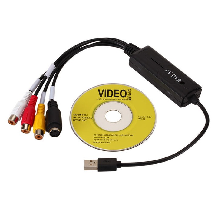 Adaptor, SwiatKabli, USB cu AV, S-Video DVR, Negru
