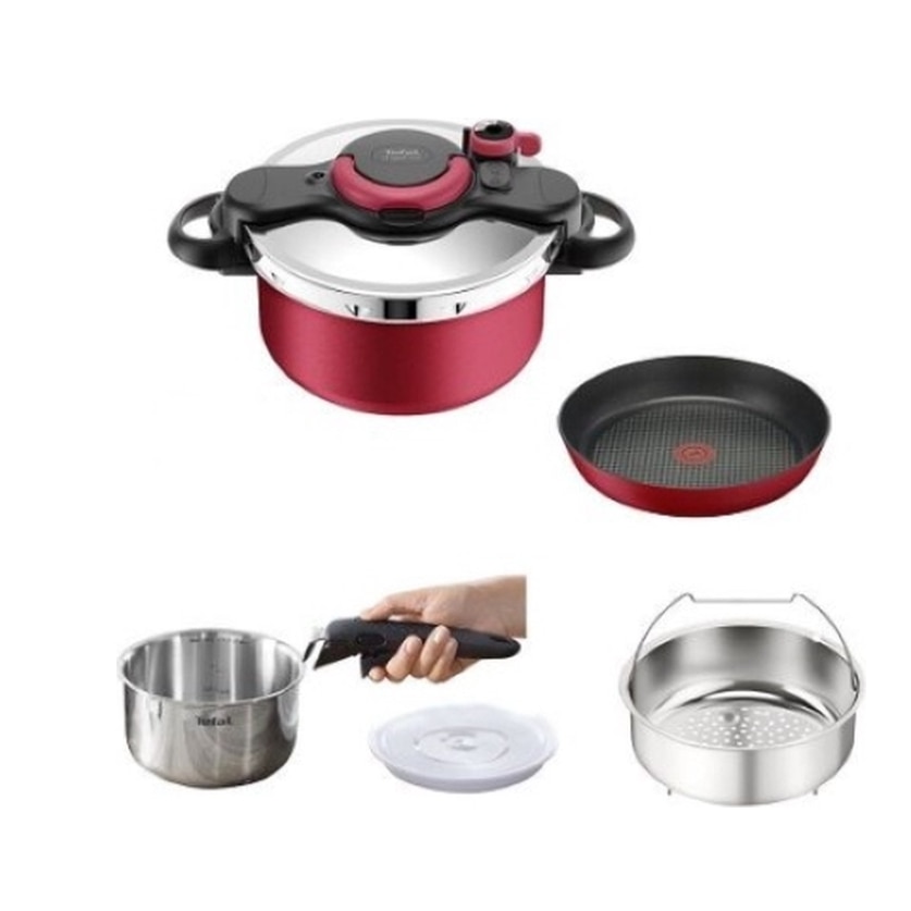 Set 7 piese Tefal Ingenio Black Stone, cratite 16/28/24cm, tigai 24/28 cm,  wok 28cm, maner detasabil, invelis antiaderent Mineralia+, indicator  temperatura Thermo-Signal, negru 