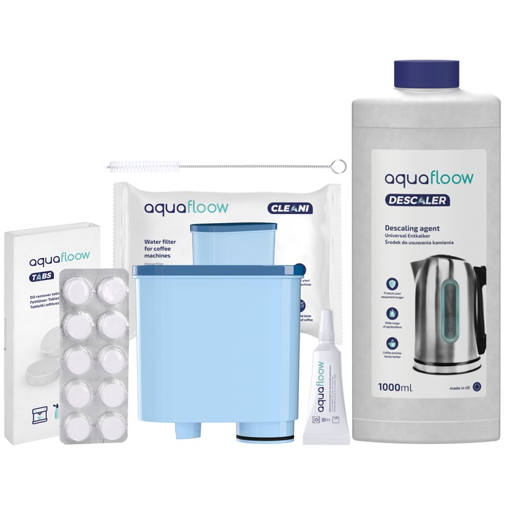 Kit intretinere espressor, Aquafloow, Compatibil cu Saeco/Philips, 5 piese
