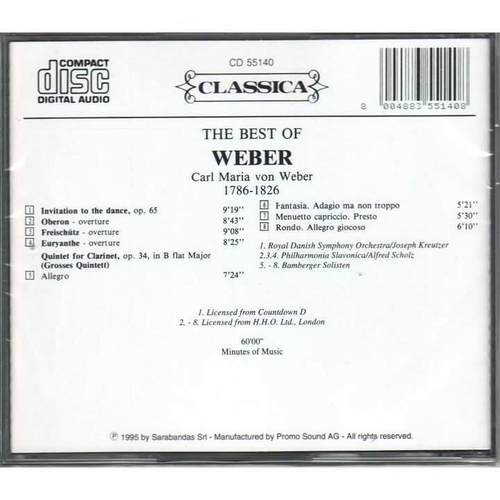 Аудио диск The Best Of Weber CD