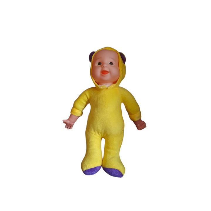 Medve baba, zenei hangokat ad ki, 30 cm, Sárga