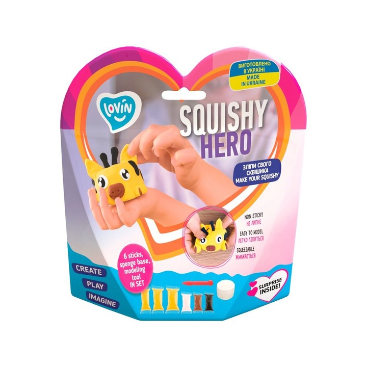 Set Air Clay pentru modelaj Lovin - 6 culori - Squishy Hero - SquiRaff