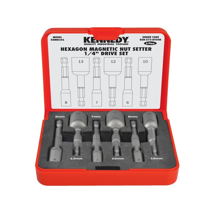 Set capete tubulare magnetice 6, 7, 8, 10, 12, 13 mm KEN5738950