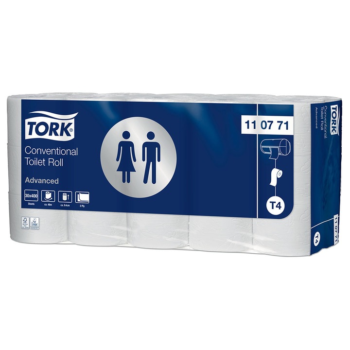 Hartie igienica cu 2 straturi, TORK, 49.6m, Alb