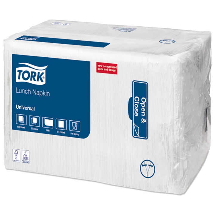 Set 500 servetele pentru dispenser, Tork, Celuloza, Un strat, Alb