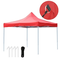 Pavilion pliant Timeless Tools cu cadru metalic, 2,9 x 2,9 m, Rosu