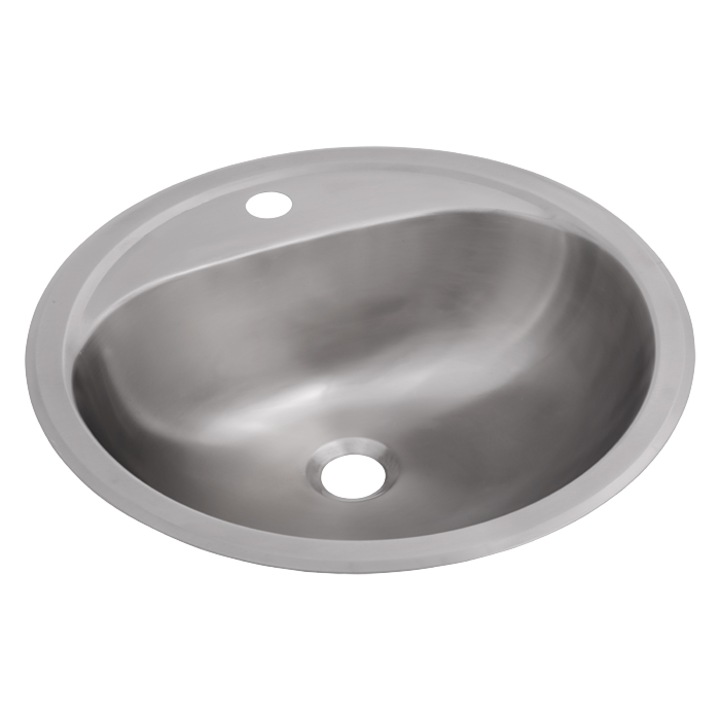 Lavoar rotund cu orificiu pentru robinet, Faneco, Inox, Argintiu