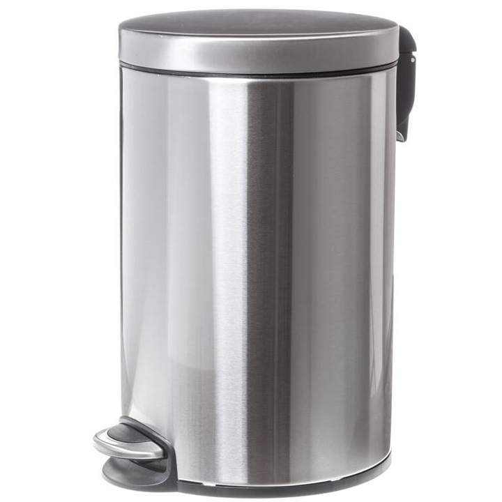 Cos de gunoi, Faneco, Inox, 20l, Argintiu, 27.5x44cm