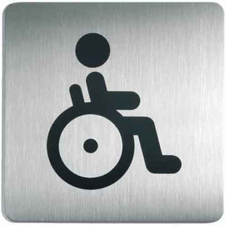 Semn de toaleta, Durable, Metal, Argintiu