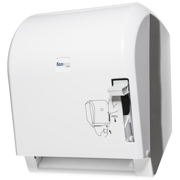 Dispenser hartie igienica, Faneco, Plastic, Alb