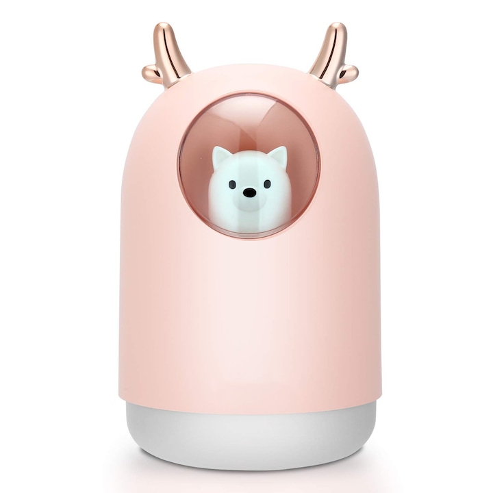 Umidificator, Mara Shop, Cu USB, 100 ml, Maro inchis