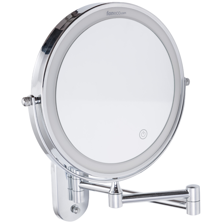 Oglinda de baie Como cu LED, Faneco, Alama/Sticla, 12x20 cm, Argintiu