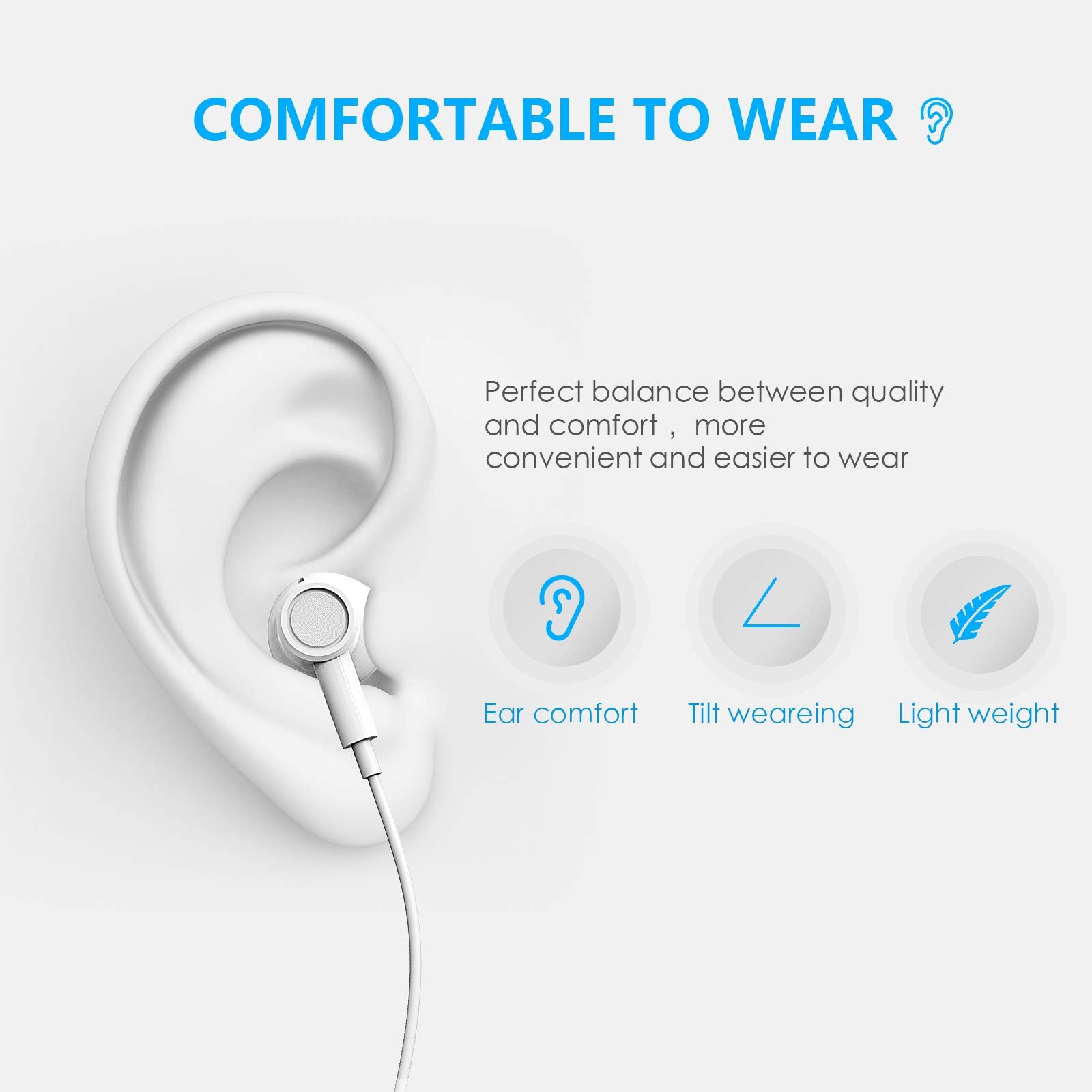 Casti pentru telefon, SANSAME, USB-C, Alb