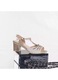 Sandale cu toc polly piele ecologica bej, 36 EU