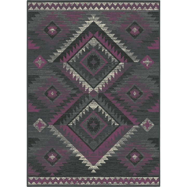 Covor Aladin, Geometric, Dgrey-Violet, 160cm x 225cm, 514529/56925