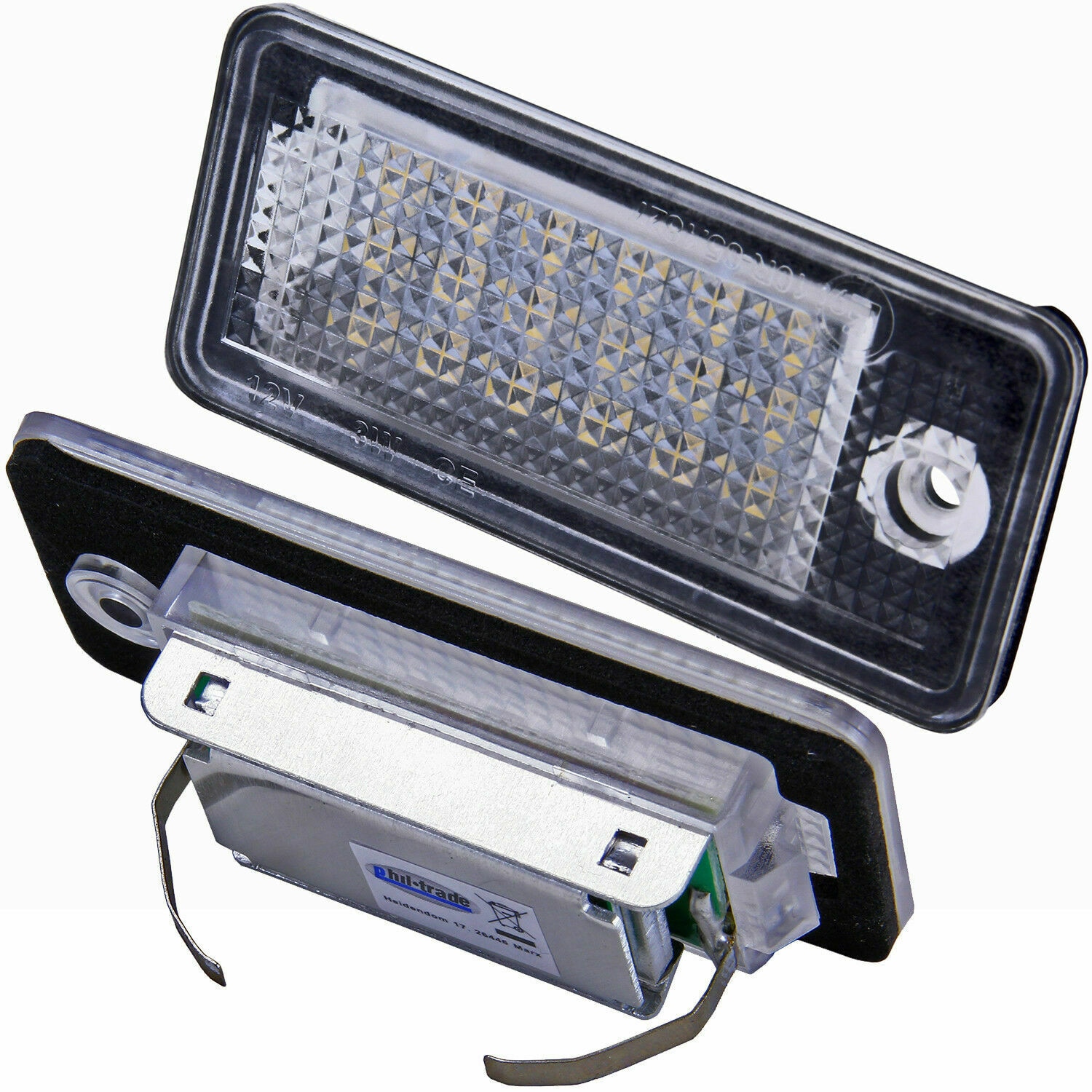 Комплект 2 LED лампи за регистрационни номера, Съвместими с Audi A4 B6, B7, A6  C6, A3, A5, A8, Q7 