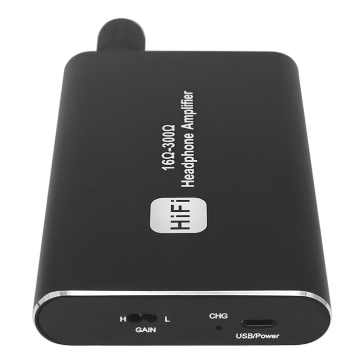 Mini amplificator pentru casti, JESWO, Jack 3.5mm, Negru