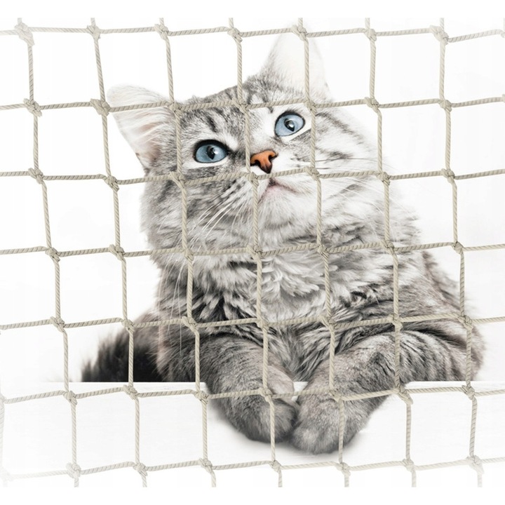 Plasa protectie pentru balcon, Linarem, Rezistenta la UV, 40x40mm, 1.5mm, Bej