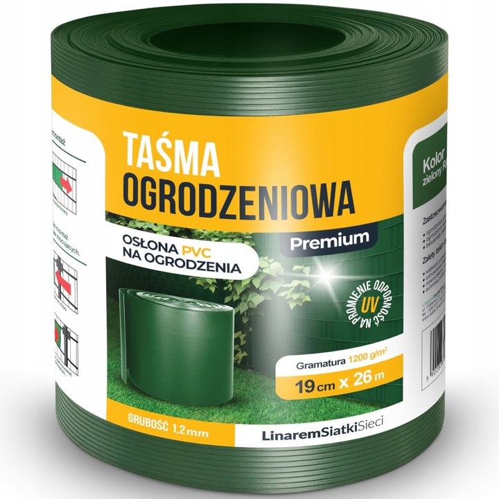 Banda premium gard, LINAREM, PVC, 19cmx26m, Verde