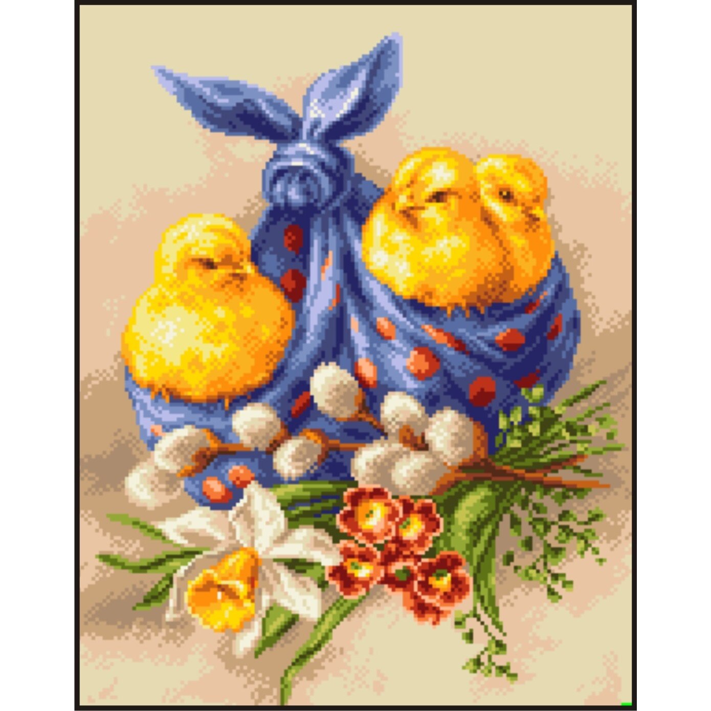 Ghemotoace aurii - kit goblen cu diagrama alb-negru