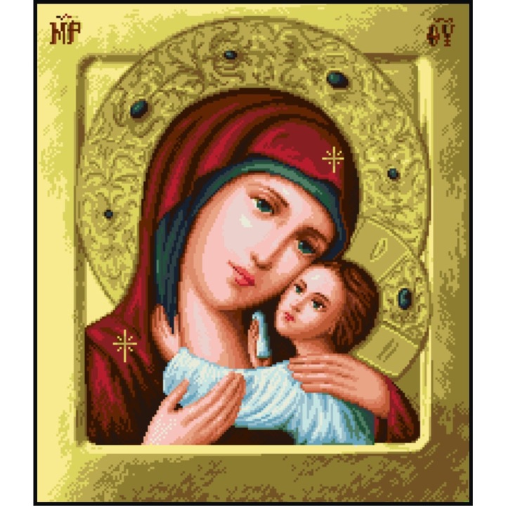 Chipuri sfinte - kit goblen cu diagrama alb-negru