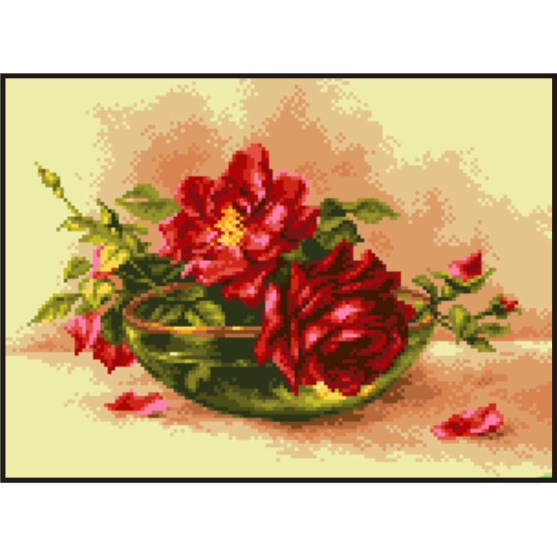 Roze de catifea - kit goblen cu panza imprimata