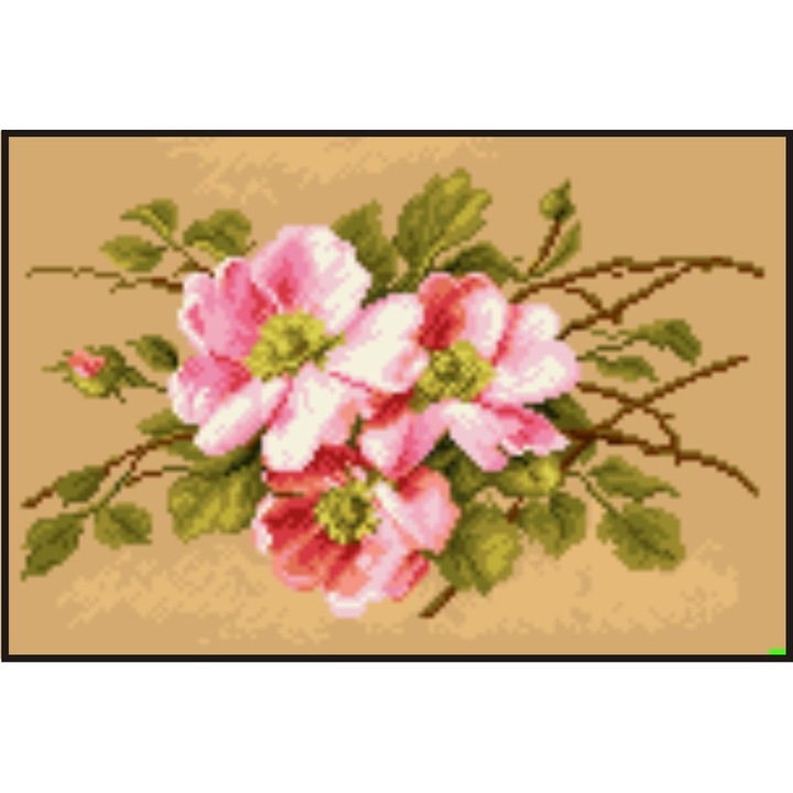 Rochita macesului - kit goblen cu diagrama alb-negru