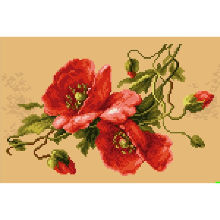 Rochita macului - kit goblen cu diagrama color