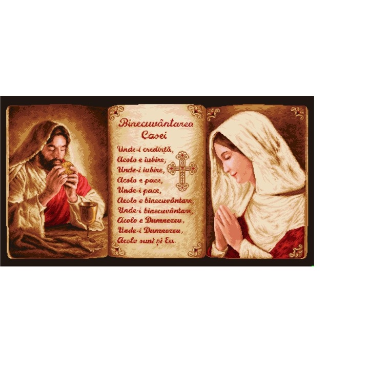 Tropar divin - kit goblen cu diagrama alb-negru