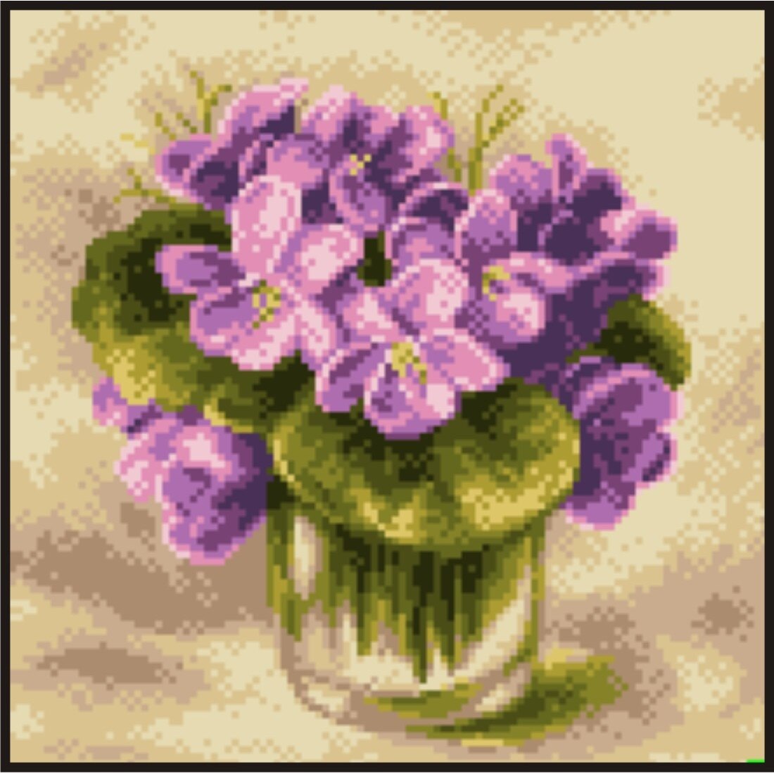 Pahar cu toporasi - kit goblen cu panza imprimata