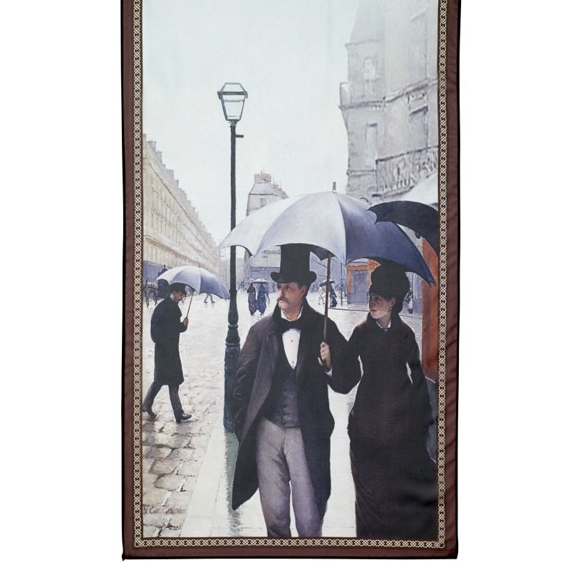 Esarfa Galleria Inc. USA, Model Strazile pariziene ale lui Gustav Caleibo, Poliester, Multicolor