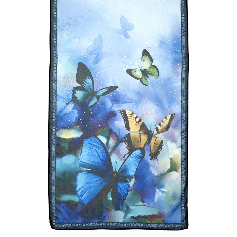 Esarfa Galleria Inc. USA, Model fluturi multicolor, Poliester, Multicolor