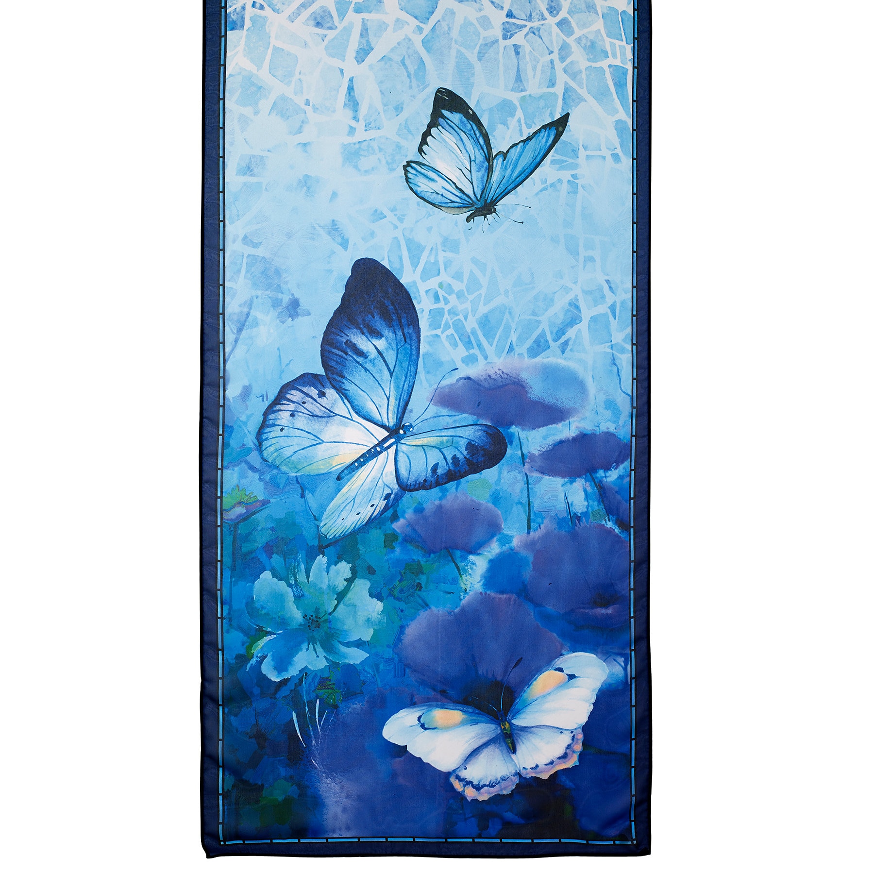 Esarfa Galleria Inc. USA, Model vitralii, Poliester, Albastru