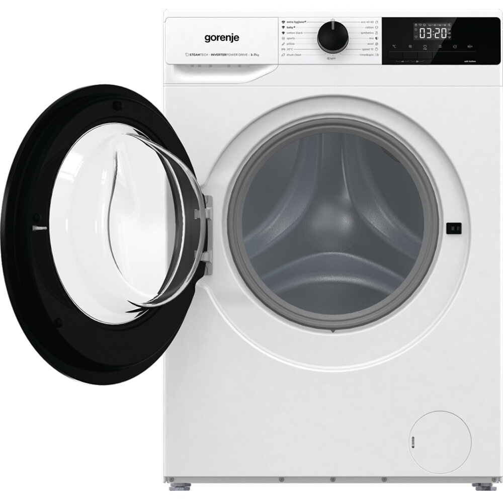 Masina de Spalat Rufe Frontala Slim GORENJE WNHEI72SAS, SteamTech, 7 kg, 1200rpm, Clasa A, Alb
