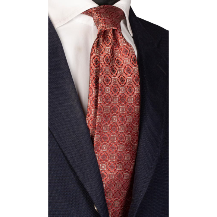 Cravata matase AN6198, somon,148 cm x 8 cm