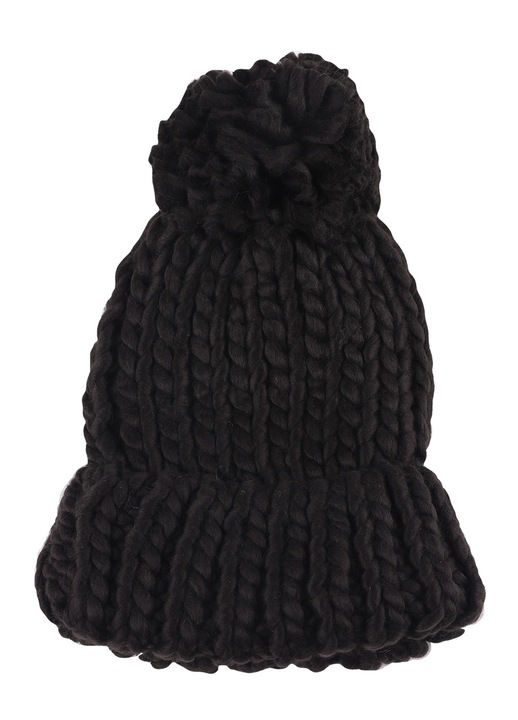 Caciula dama cu pompon, 4F, H4Z22 CAD013 20S, Acril, 55-57 cm, Negru