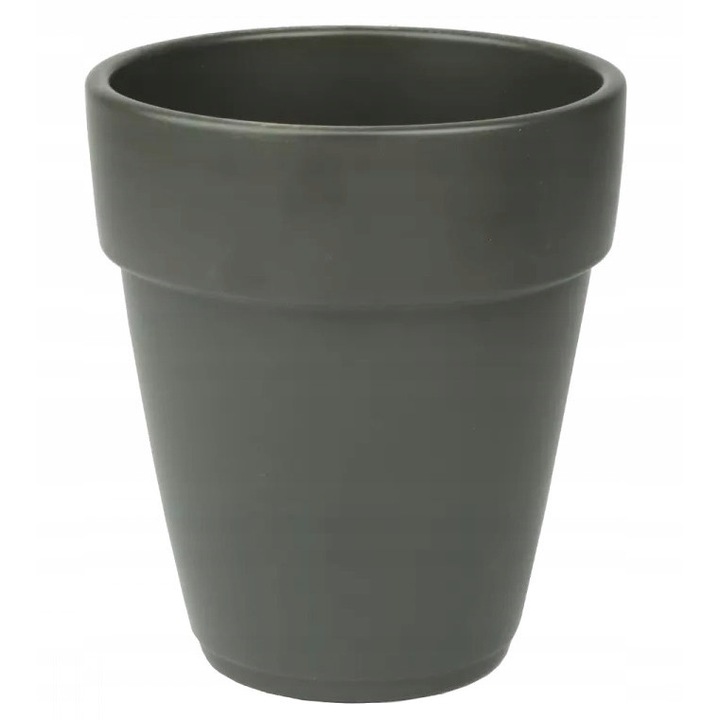 Ghiveci pentru orhidee, Cermax, Ceramica, 14 cm, Imprimeu uni, Gri