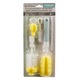 Set de perii pentru curatare biberon si tetina, maner ergonomic, perie sticla 21cm si perie tetina 11.5 cm, Galben, JMB-BBL7811