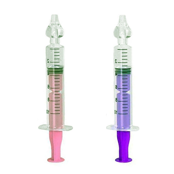 Комплект иригатори за нос MEDILOGIC, устройство за почистване на синусите и назална деконгестия, 10 мл, 2бр. Розов/Лилав