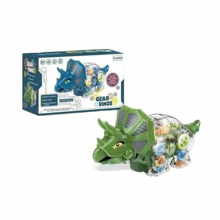 Dinozaur electronic de jucarie, Plastic, Verde