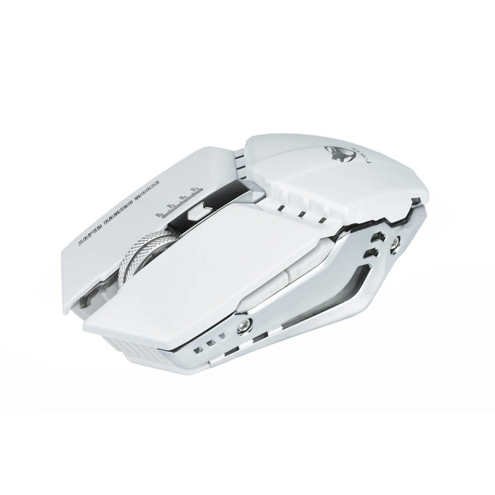 Mouse gaming fara fir, Interlook, LED RGB, 1200-3200 DPI, Alb