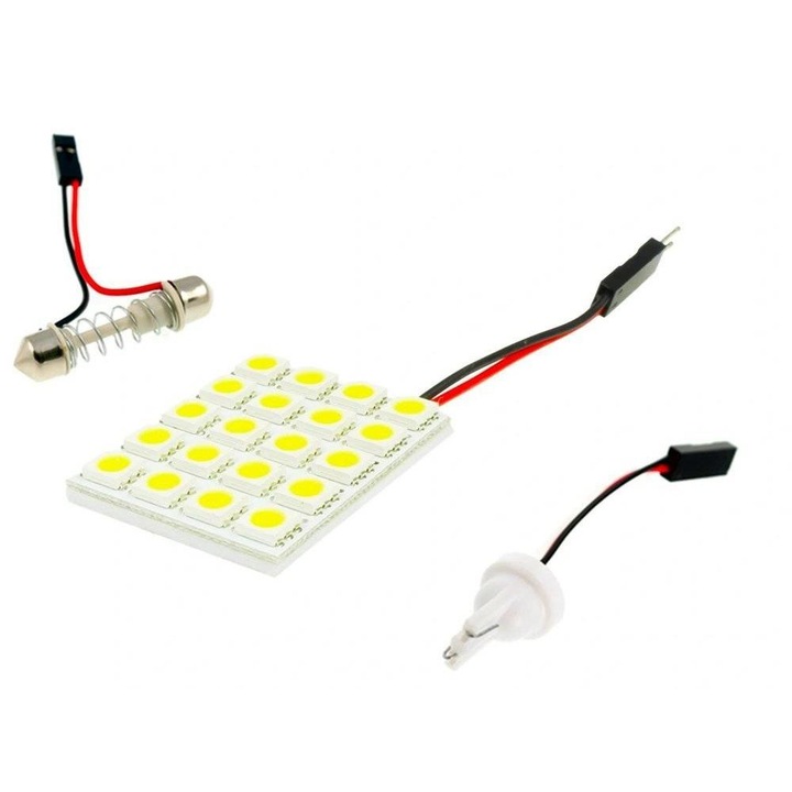 Panou LED cu adaptor iluminare auto, Interlook, W5W, C5W, T4W