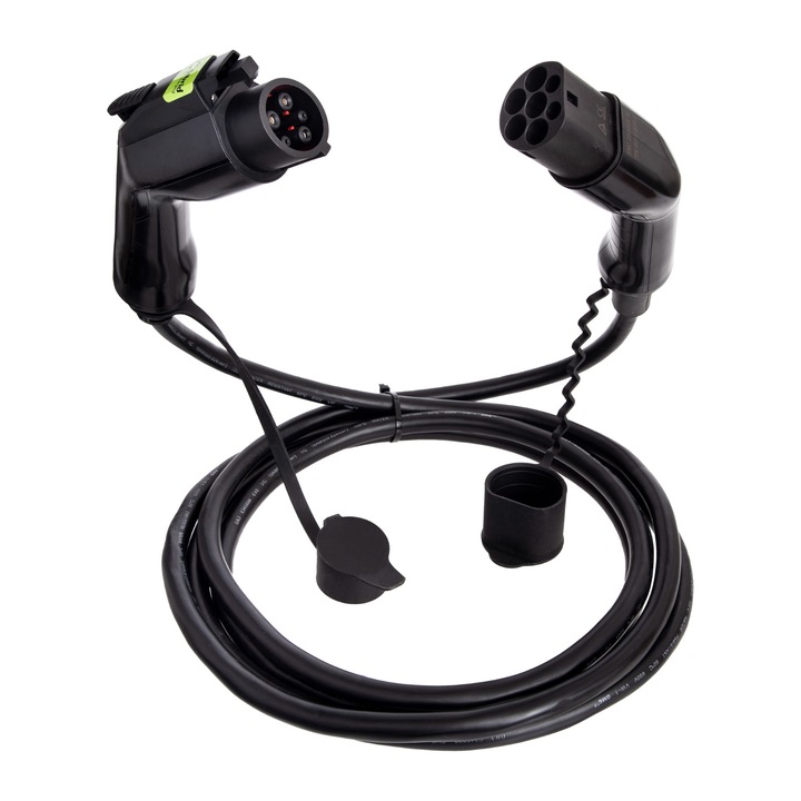 Cablu de incarcare Type1- Type2, Sibrid, 32 A, 7.2 kW, Pentru masina electrica stradala, Negru